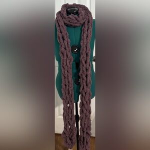 Handmade Hand Crafted Oversized Knit Scarf Dusty Purple